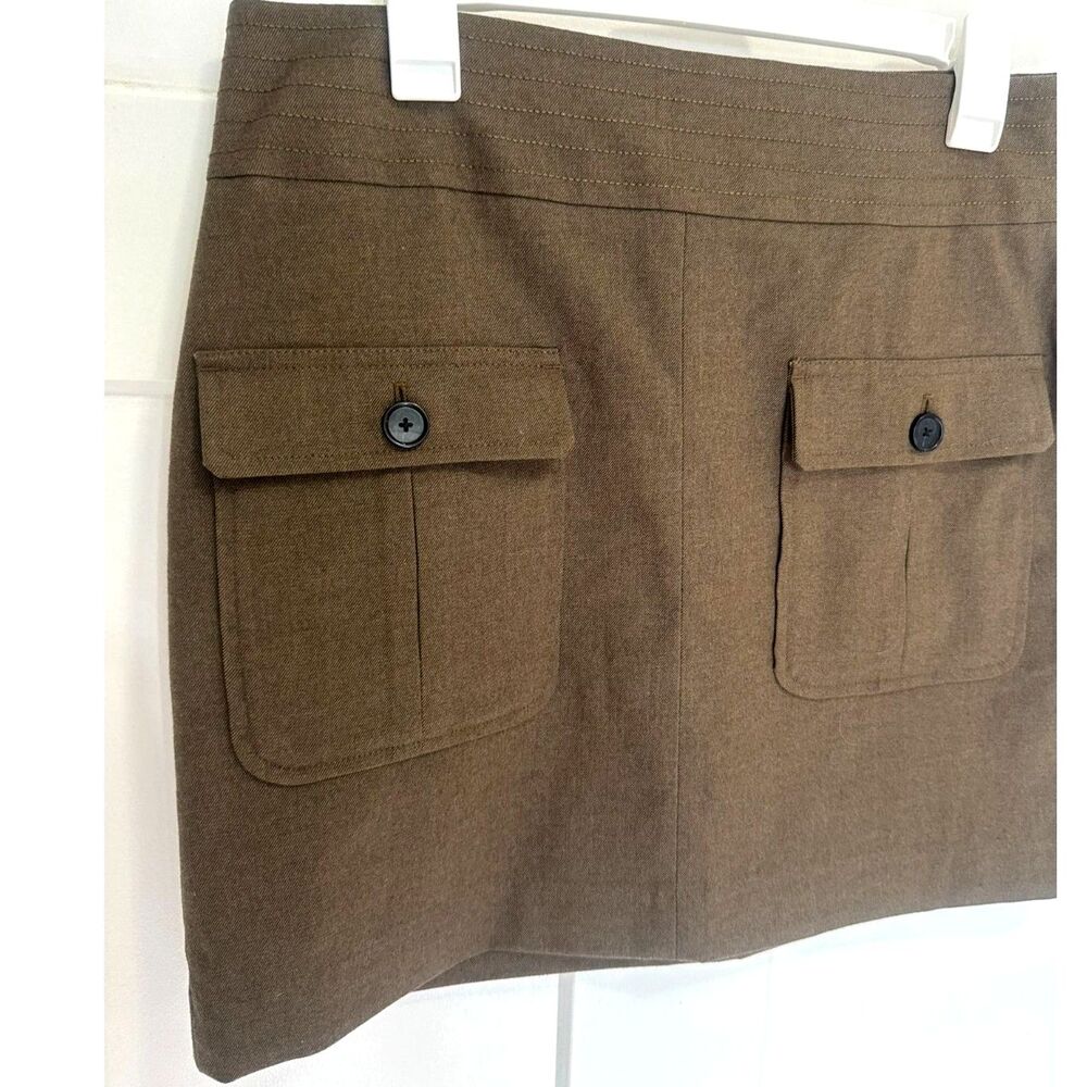 Ann Taylor LOFT NWT Women's 8 Brown Twill A-Line Tailored Workwear Skirt
